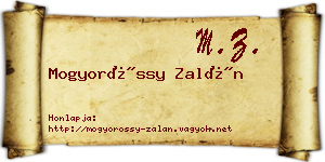 Mogyoróssy Zalán névjegykártya
